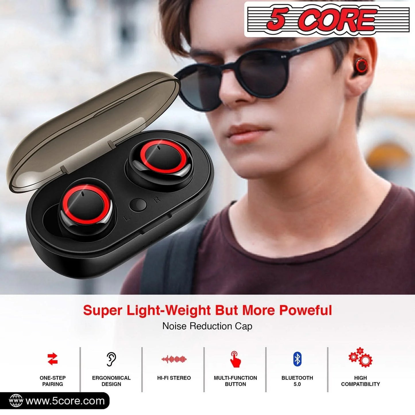 Mini Bluetooth Wireless Earbuds with Noise Cancelling Technology