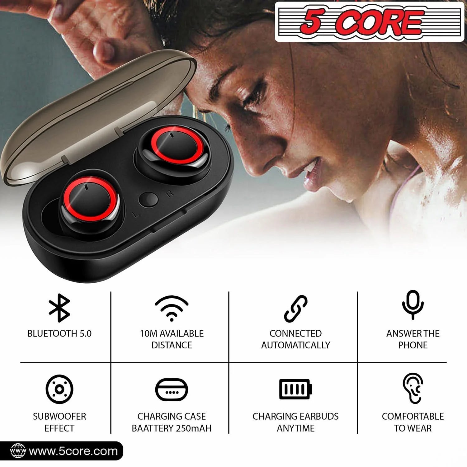 Mini Bluetooth Wireless Earbuds with Noise Cancelling Technology