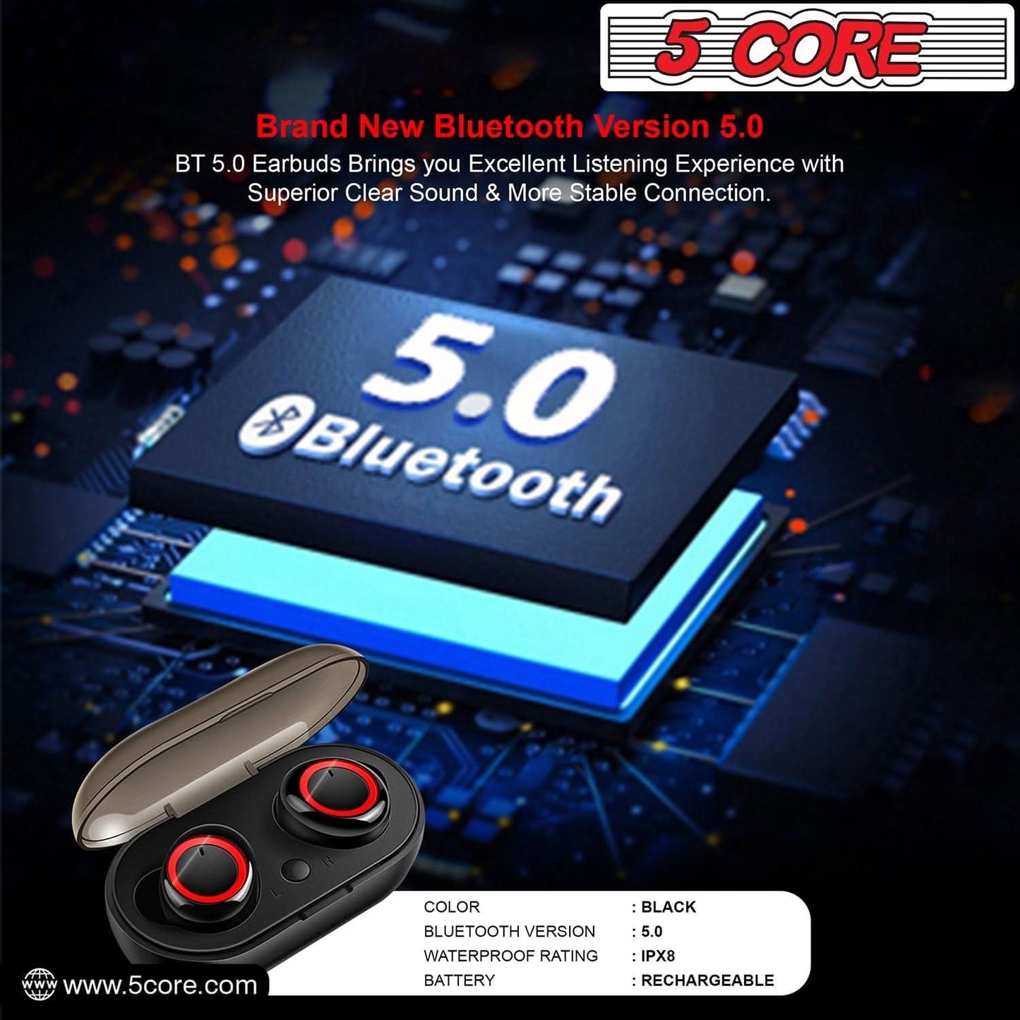 Mini Bluetooth Wireless Earbuds with Noise Cancelling Technology