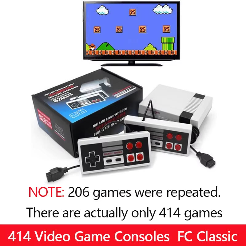 620 Video Game Consoles FC Classic Nostalgic Retro NES 8-Bit 414 Mini MIN Double Sparring Host Indoor Game Console